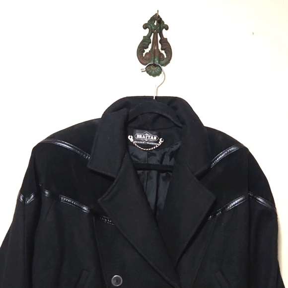 Braetan Vintage Union Made Double Breasted Cropped Jacket Suede Accents Size Med - Picture 3 of 15